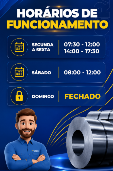 Horários de funcionamento — Angra Alumínios